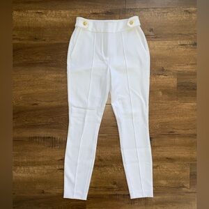 NWOT White Pants with Gold Buttons